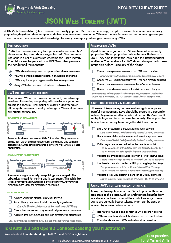 Rails 5 Security Cheat Sheet by dwapi - Download free from Cheatography -  : Cheat Sheets For Every Occasion